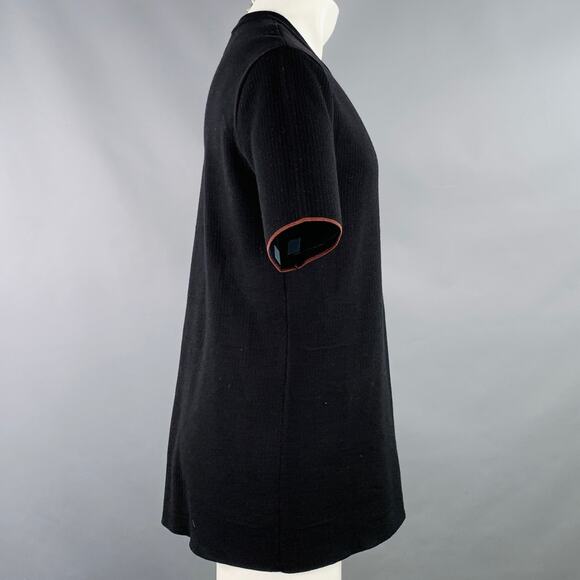 CALVIN KLEIN COLLECTION Size S Black Knit Viscose Virgin Wool T-shirt - Picture 3 of 7